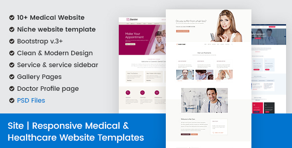 Responsive Medical & Healthcare Clinic Doctor Website Templates – Site