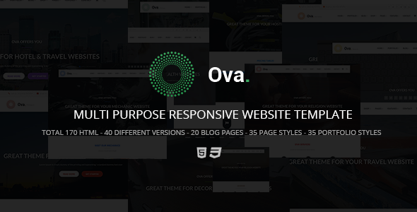 Ova – Multipurpose HTML5 Responsive Site Template